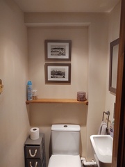 Downstairs toilet feature wall