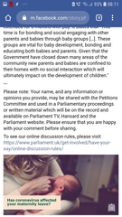 For all those campaigning for an extension to maternity leave - public consultation info!