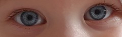 Properly violet or green eyes?