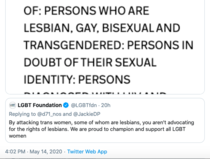 Government money and charities that erase women, particularly lesbians
