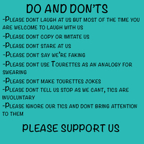 To post this about Tourettes.