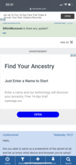 Ancestry advert on Adoption board