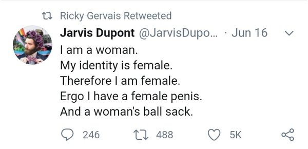 Ricky Gervais RTs Jarvis Dupont