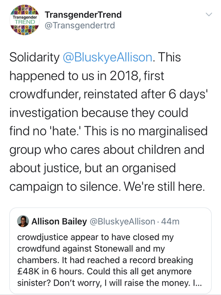 Allison Bailey to sue Stonewall