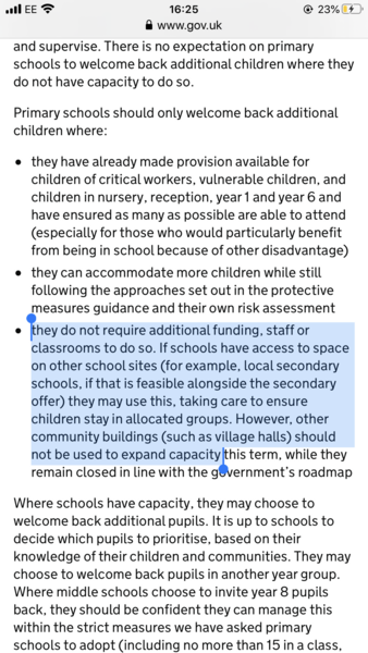 Is your school making concrete plans to use other spaces?