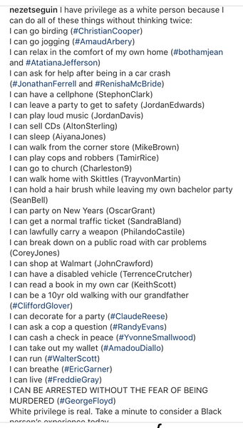 To ask when you’ve experienced white privilege