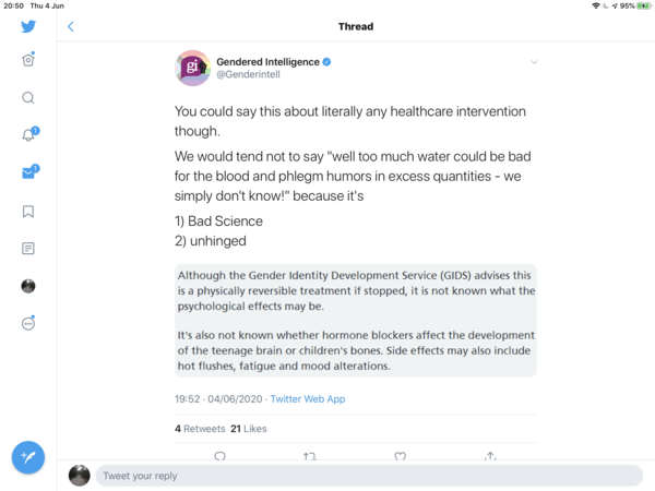 Changes to NHS gender dysphoria website page re puberty blockers