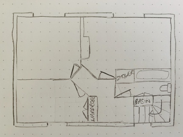 Any ideas how to add a bathroom upstairs in this house?
