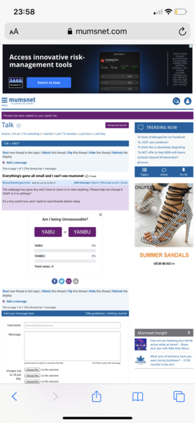 Everything’s gone all small and I can’t see mumsnet :,(