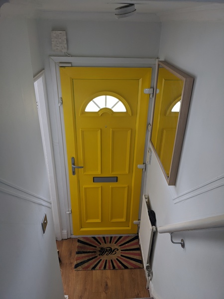 I painted my (shit UPVC) front door magenta today