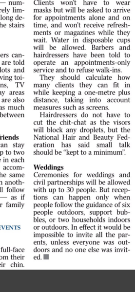 When do you think registry office weddings will be allowed again?