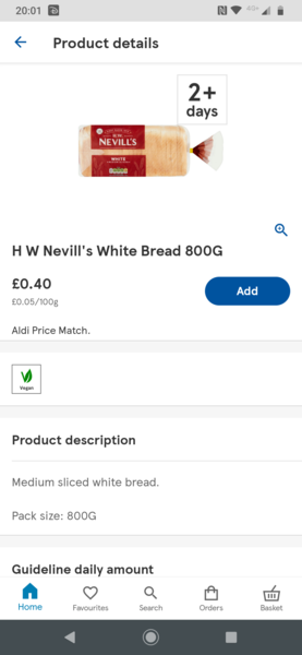 To spend £2 on a loaf of bread.