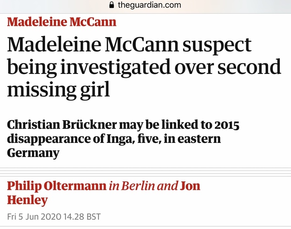 Madeleine McCann - new suspect