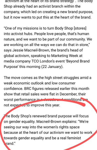 Reply from the Body Shop re JKR... just so dreadful...