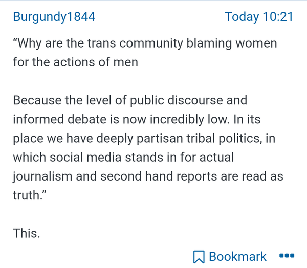 Why are the trans community blaming women for the actions of men?