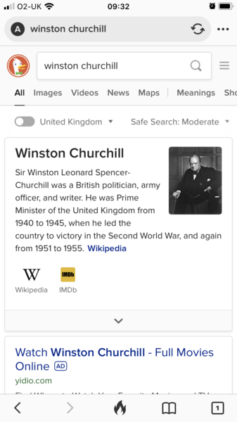 Churchill removed from Google