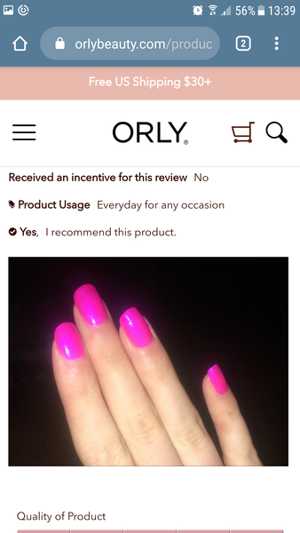 Toe nail colour