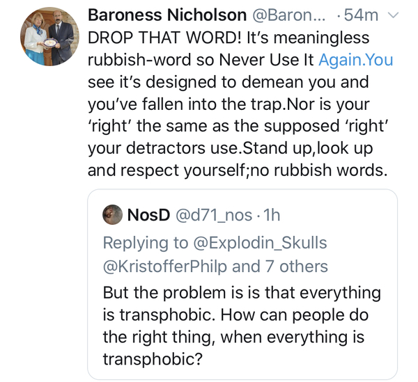 Baroness Nicholson on twitter