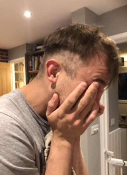 DH cut his own hair
