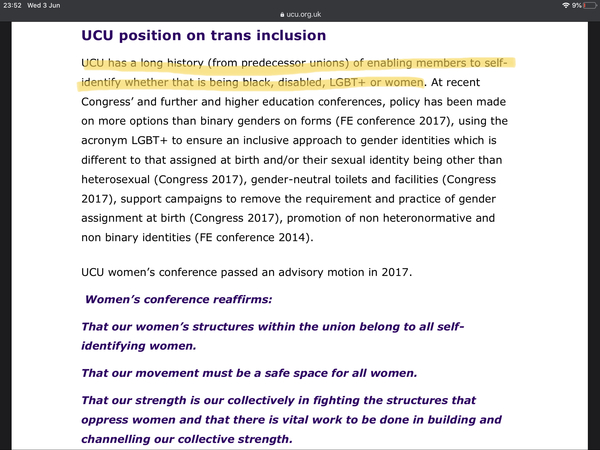 Loughborough University Womens Network seeking "self identifying women" candidates