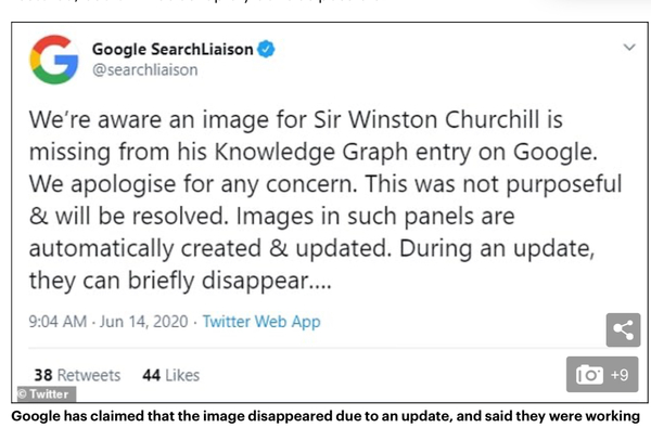 Churchill removed from Google
