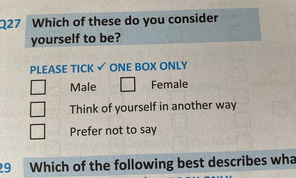 Local council survey - "are you female including transgender female?"