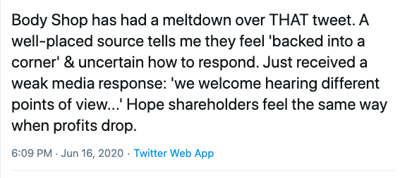 The Body Shop has fallen