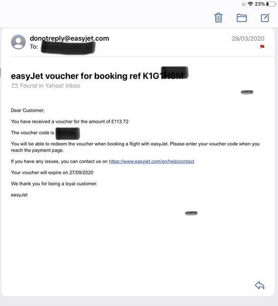 Easyjet flight refunds