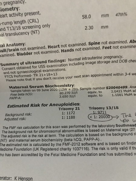 To be worried about screening results even though low risk?