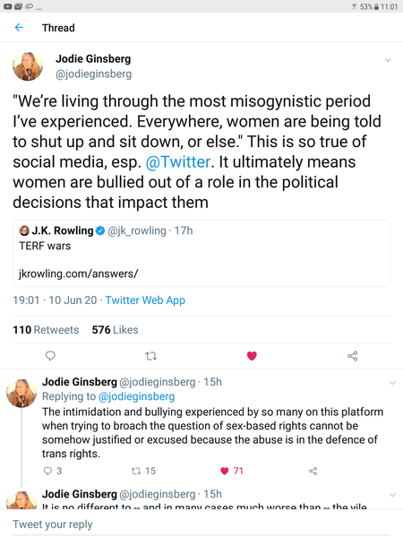 JK new post on her reasons for writing about gender
