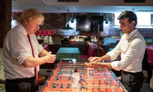 This photo of Johnson and Sunak about to play table football