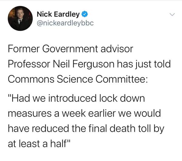 Lockdown earlier could have "saved half"