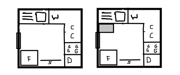 Should I add a kitchen cabinet here - diagram