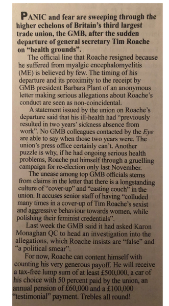 MNHQ - I hope you are going to release your own statement on GMB Union