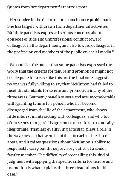 Rachel McKinnon/Veronic Ivy threatens legal action against own university for poor performance review