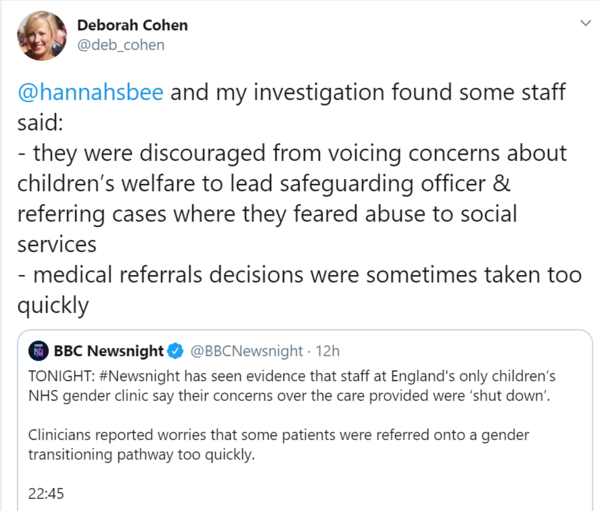 Newsnight Tonight - Tavistock Clinic concerns