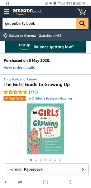 Sensible girl's puberty book recommendations please