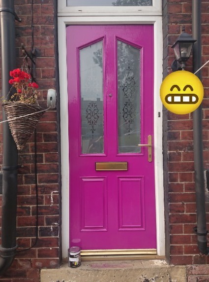 I painted my (shit UPVC) front door magenta today