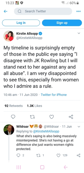 Support for J K Rowling