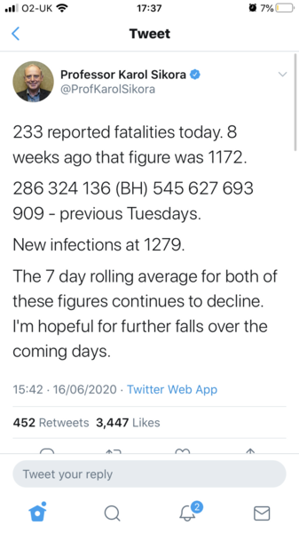 36 COVID fatalities reported today. We are on the way out of this 🌟🌟