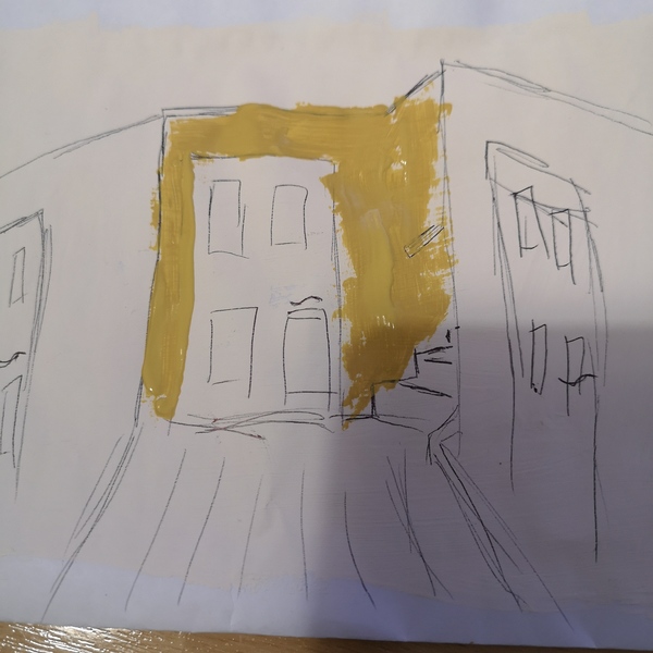 Colour for a long narrow hall.