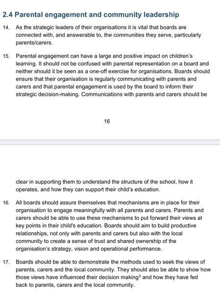Anyone in a school governing body? Request for advice