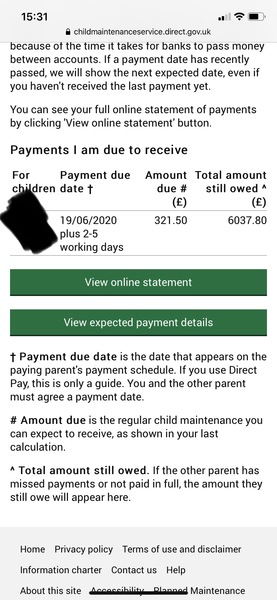 How much child maintenence do you get?