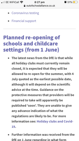 Holiday camps cancelled- what are key workers supposed to do?