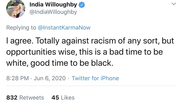 India Willoughby on race