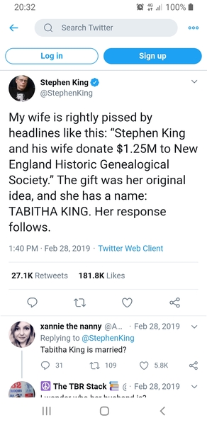 Stephen King retweets JKR