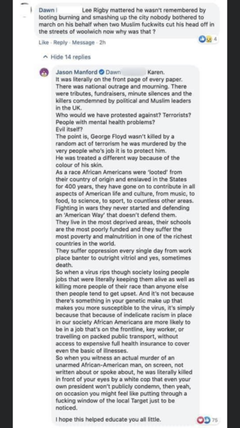 You're white. You haven't experienced racism