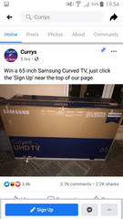 Free TV/Holiday/Hot Tub giveaway posts on Facebook