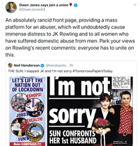 Sun headline and responses to it
