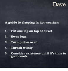 To think even on a hot night it's absurd to sleep with no covering?